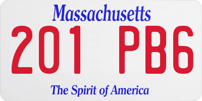 MA license plate 201PB6