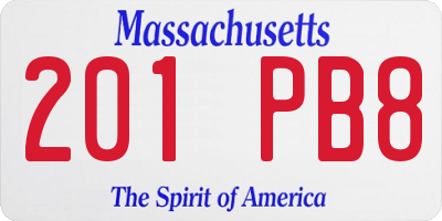 MA license plate 201PB8