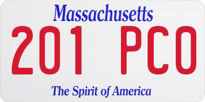 MA license plate 201PC0
