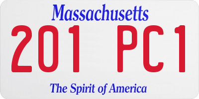 MA license plate 201PC1