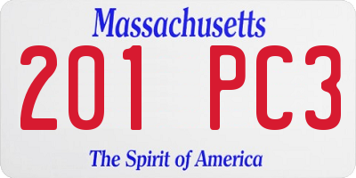 MA license plate 201PC3