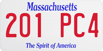 MA license plate 201PC4