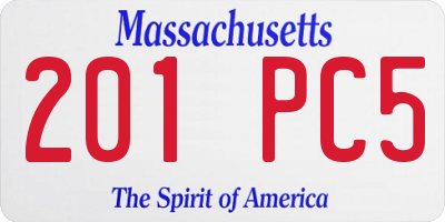 MA license plate 201PC5