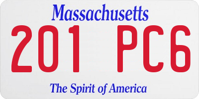 MA license plate 201PC6