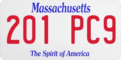 MA license plate 201PC9