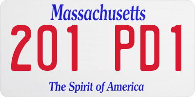 MA license plate 201PD1
