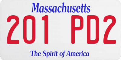 MA license plate 201PD2