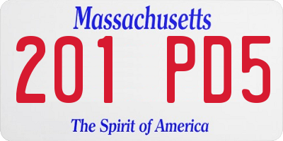 MA license plate 201PD5