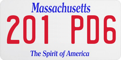 MA license plate 201PD6