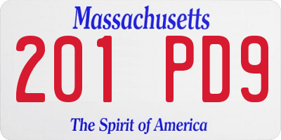 MA license plate 201PD9
