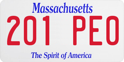 MA license plate 201PE0