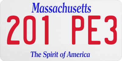 MA license plate 201PE3