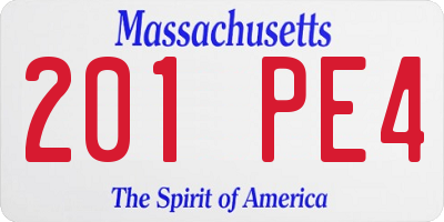 MA license plate 201PE4