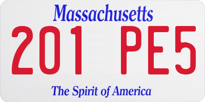 MA license plate 201PE5