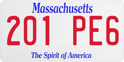 MA license plate 201PE6
