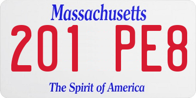 MA license plate 201PE8