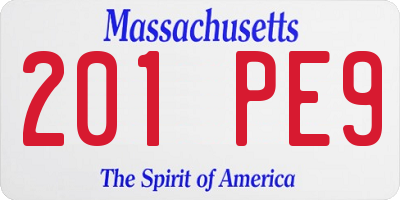 MA license plate 201PE9