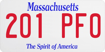 MA license plate 201PF0