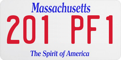 MA license plate 201PF1