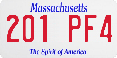 MA license plate 201PF4