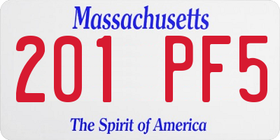 MA license plate 201PF5