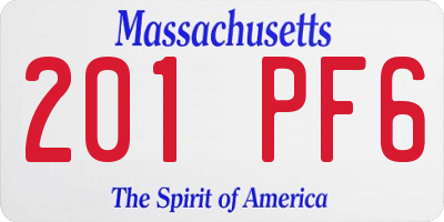 MA license plate 201PF6