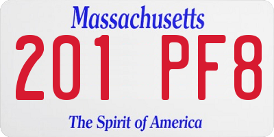 MA license plate 201PF8