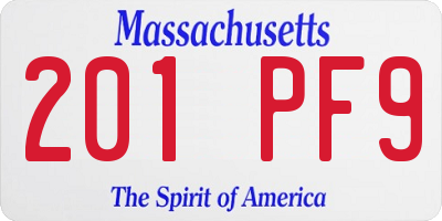 MA license plate 201PF9
