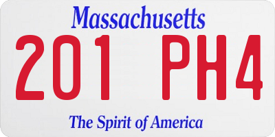MA license plate 201PH4