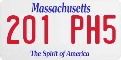 MA license plate 201PH5