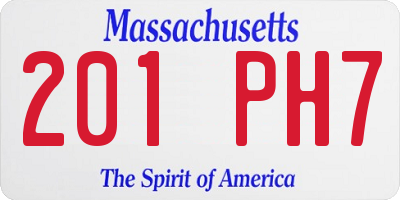 MA license plate 201PH7