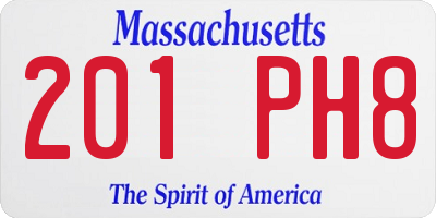 MA license plate 201PH8