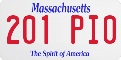 MA license plate 201PI0