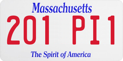 MA license plate 201PI1