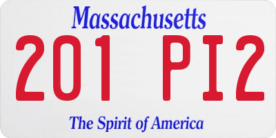 MA license plate 201PI2