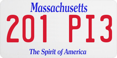MA license plate 201PI3