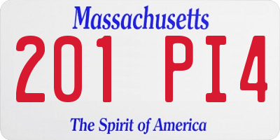 MA license plate 201PI4