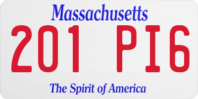 MA license plate 201PI6