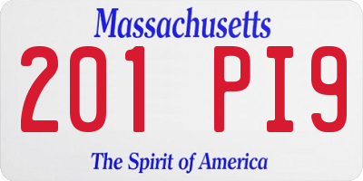 MA license plate 201PI9