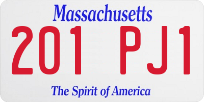 MA license plate 201PJ1