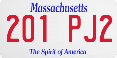 MA license plate 201PJ2
