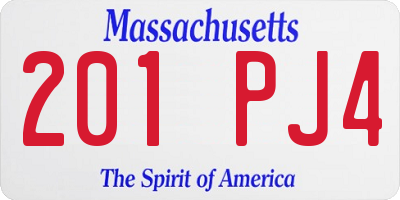 MA license plate 201PJ4