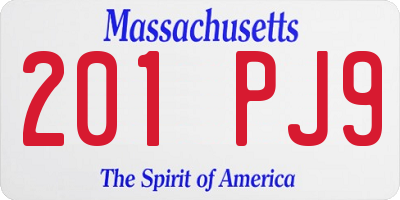 MA license plate 201PJ9