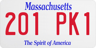 MA license plate 201PK1
