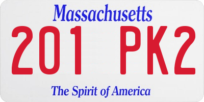 MA license plate 201PK2