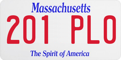 MA license plate 201PL0