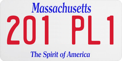 MA license plate 201PL1