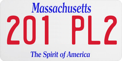 MA license plate 201PL2