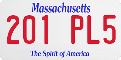 MA license plate 201PL5