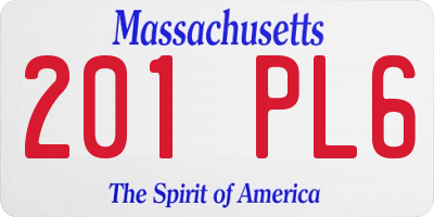 MA license plate 201PL6